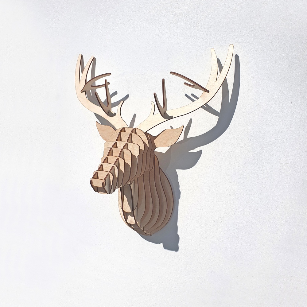 3D Stag Ply Animal Head